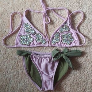 Lilac sequin bathing suit
